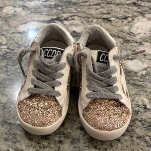 Kids Glitter Sneakers - Gold and Gray